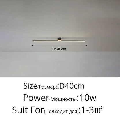A sleek decorbites led strip ceiling light with a slim black fixture and warm white illumination for indoor use
