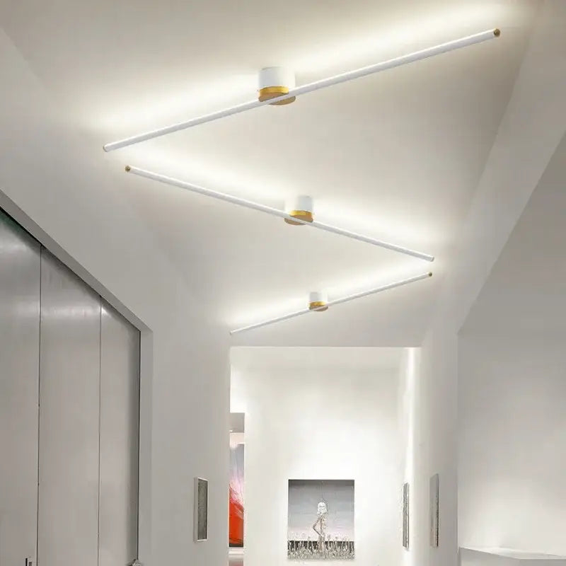 Modern white and gold DecorBites led strip ceiling light with sleek minimalist design for home lighting ambiance