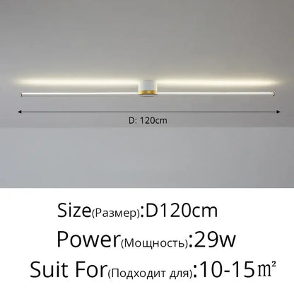 Modern minimalist decorbites led strip ceiling light with white and gold finish and warm ambient lighting