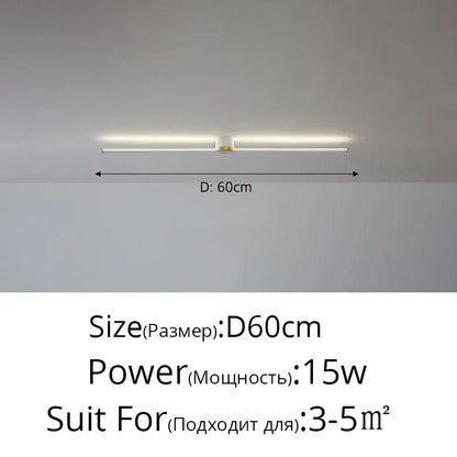 DecorBites LED strip ceiling light with slim white bar and gold-toned fixture for sleek modern home lighting ambiance