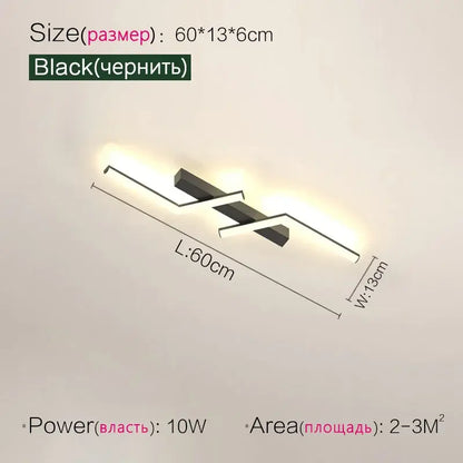 Black modern led wall sconce with sleek angular design 60cm length for decorbites led strip ceiling lights applications