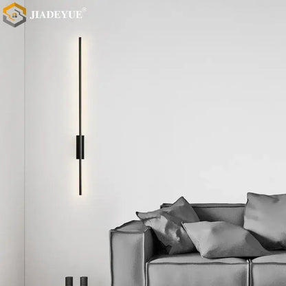 Minimalist black metal wall lamp with sleek vertical design and warm led lighting decorbites led strip copper wall lamp