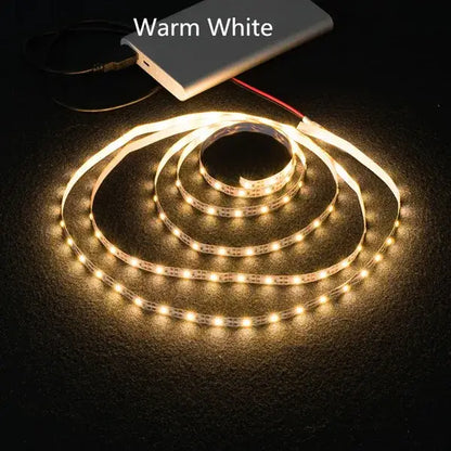 DecorBites™ warm white led strip light with flexible slim design and evenly spaced bulbs in 50cm to 5m length