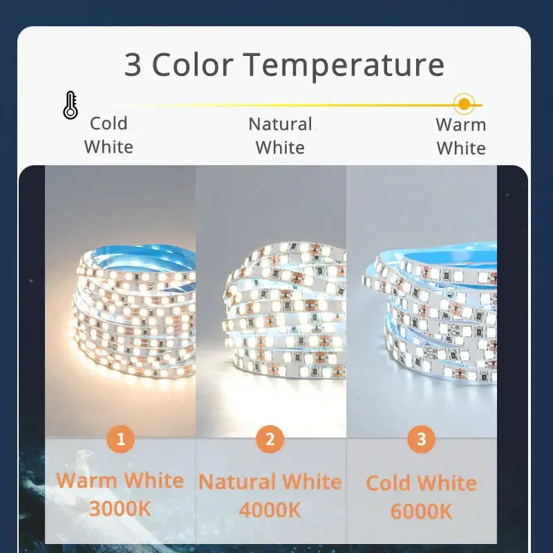 Flexible white 120 led strip lights available in warm white natural white and cold white for bar and home decor