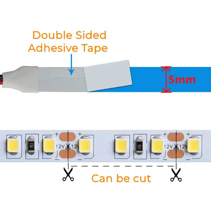 DecorBites™ LED Strip Lights 2835 SMD 120 LEDs/m 5mm DC12V - Home Decor & Bar Lighting