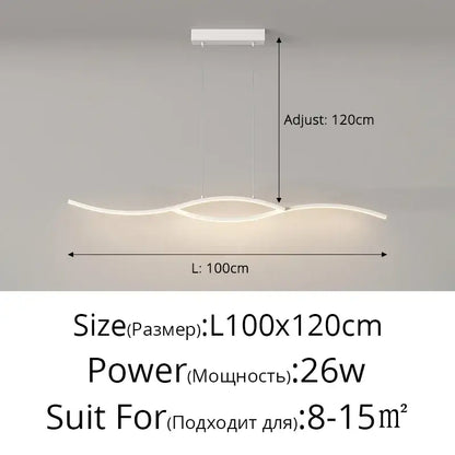 DecorBites™ LED Strip Pendant Chandelier for Living Dining Kitchen Island, Minimalist Home Decor Fixture
