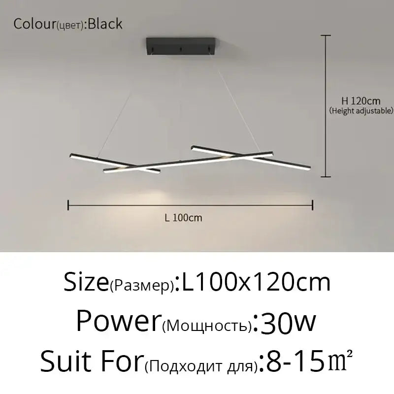 DecorBites™ LED Strip Pendant Chandelier for Living Dining Kitchen Island, Minimalist Home Decor Fixture