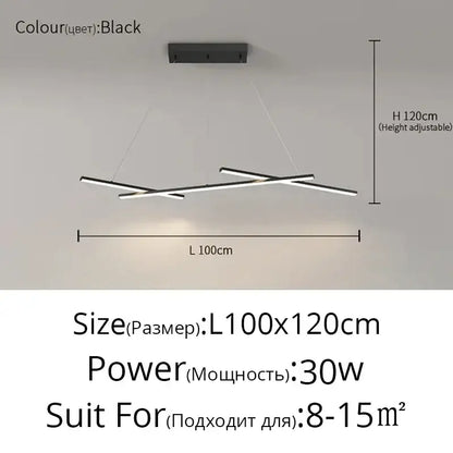 DecorBites™ LED Strip Pendant Chandelier for Living Dining Kitchen Island, Minimalist Home Decor Fixture