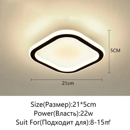 Modern minimalist decorbites led surface mounted ceiling lights with sleek white and black frame emitting warm illumination