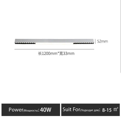 Silver led strip light 1200mm long 33mm wide for decorbites led surface mounted ceiling light in living spaces