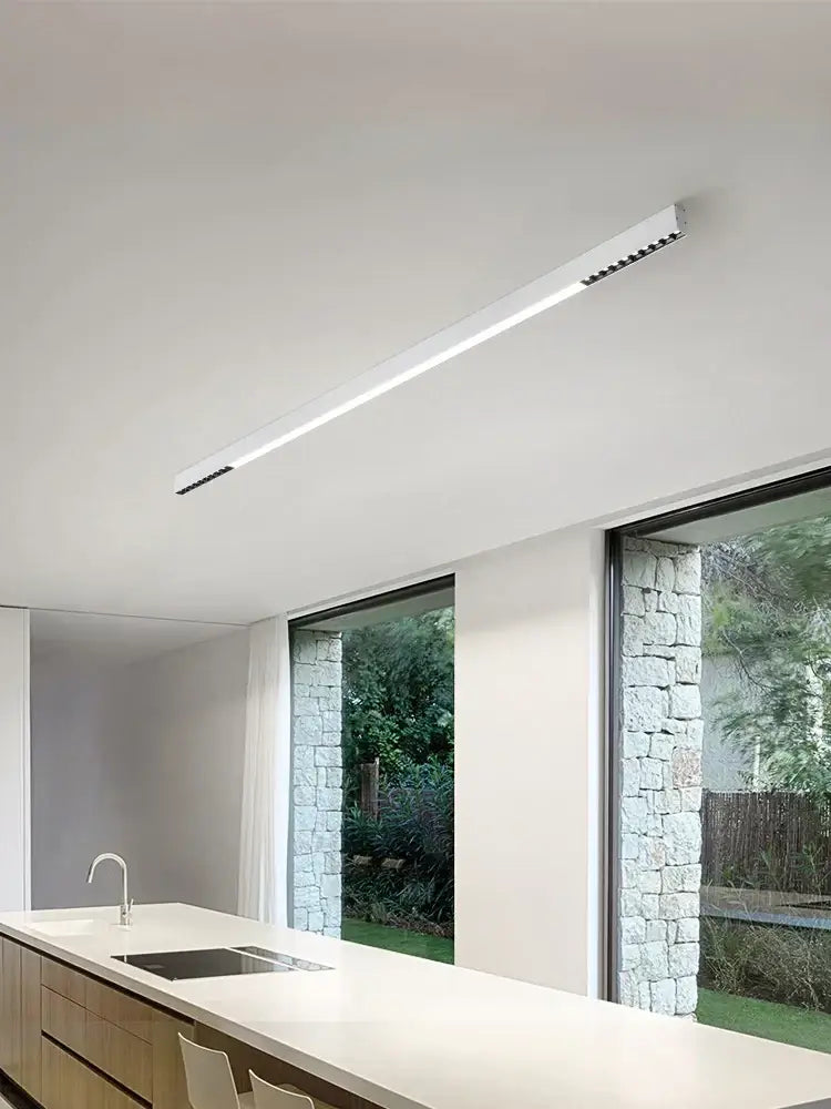 Minimalist white linear led ceiling light with sleek modern design by decorbites led surface mounted for versatile indoor use