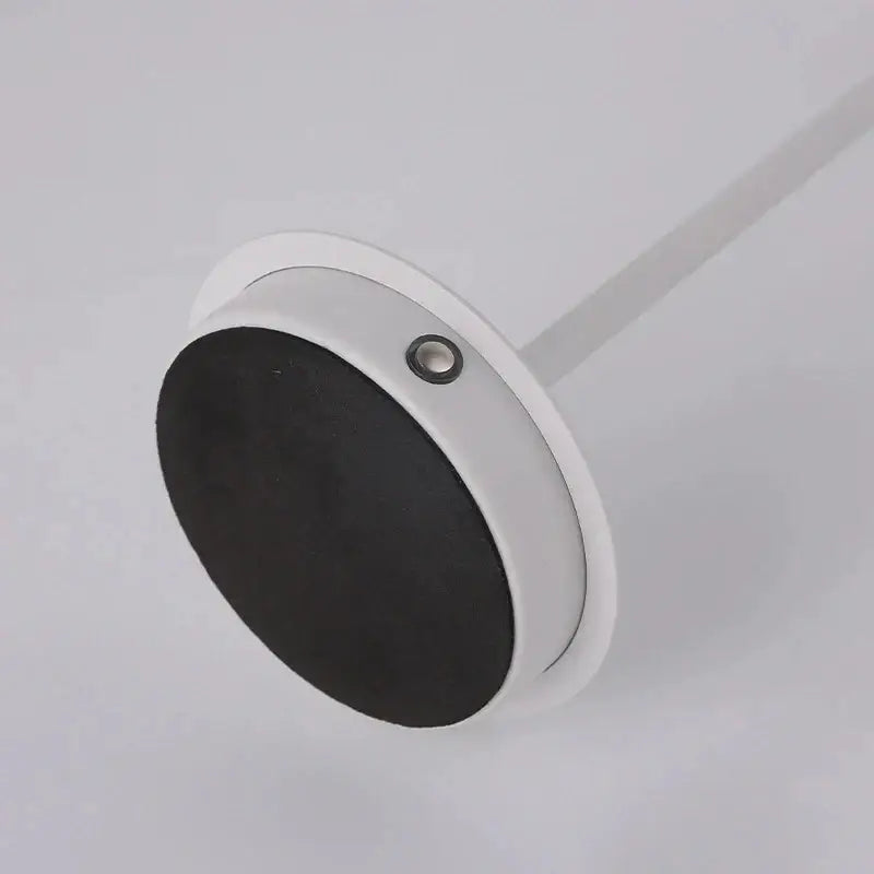 Decorbites™ led table lamp with white cylindrical body black diffuser and metallic screw detail for ambient lighting