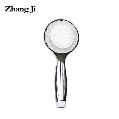 Chrome finished decorbites led temperature controlled shower head with white spray face and ribbed handle chrome plating