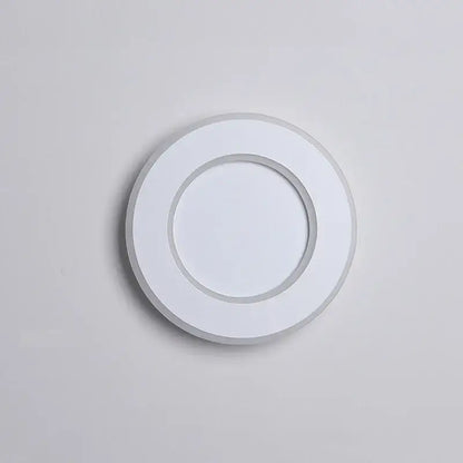 White circular recessed wall light with matte finish featuring decorbites led touch switch for modern bedroom use