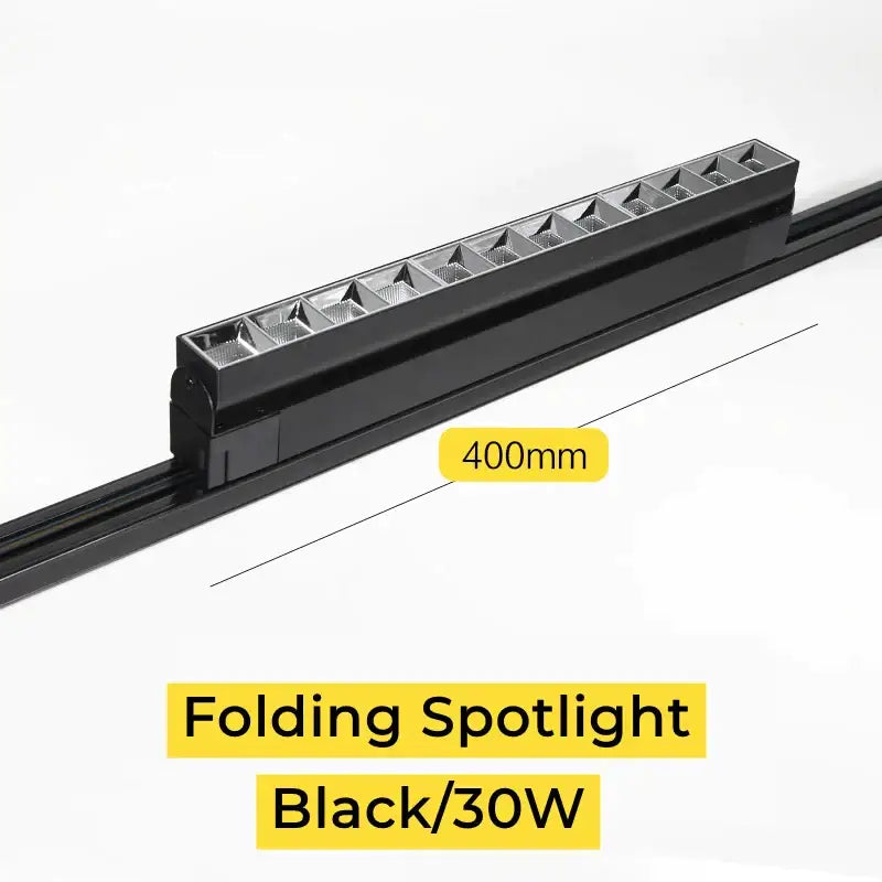 Black 30w decorbites led track folding spotlight with sleek rectangular design and multiple led emitters for modern lighting