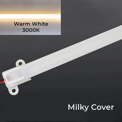 A sleek translucent white decorbites led tube lamp with milky cover and warm white 3000k illumination for cabinets