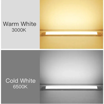 Decorbites led tube light fixture with dual color temperatures warm white 3000k and cold white 6500k for indoor use