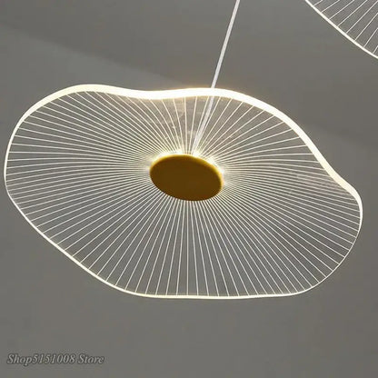 Modern white led lotus leaf chandelier with golden center and wireframe design by decorbites lotus leaf for luxury spaces