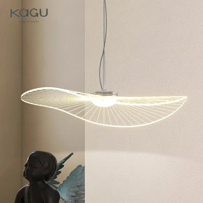 Modern minimalist metallic pendant light with wing-shaped wires for living room by decorbites lotus leaf chandelier