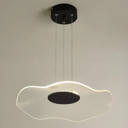 Modern black and white led pendant lights with sleek cloud like design from decorbites lotus leaf for living spaces