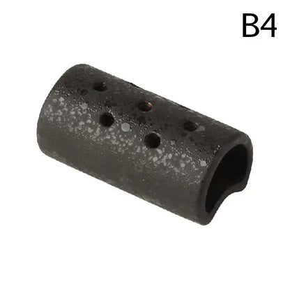 Decorbites™ lotus seedpod ceramic vase set features a black speckled cylindrical pipe with multiple circular holes and stone sand finish