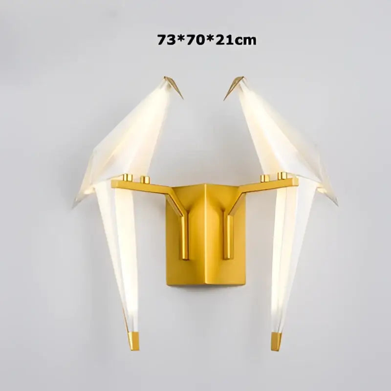Decorbites love bird chandelier with gold origami bird design white paper wings and metallic accents for dining room lighting