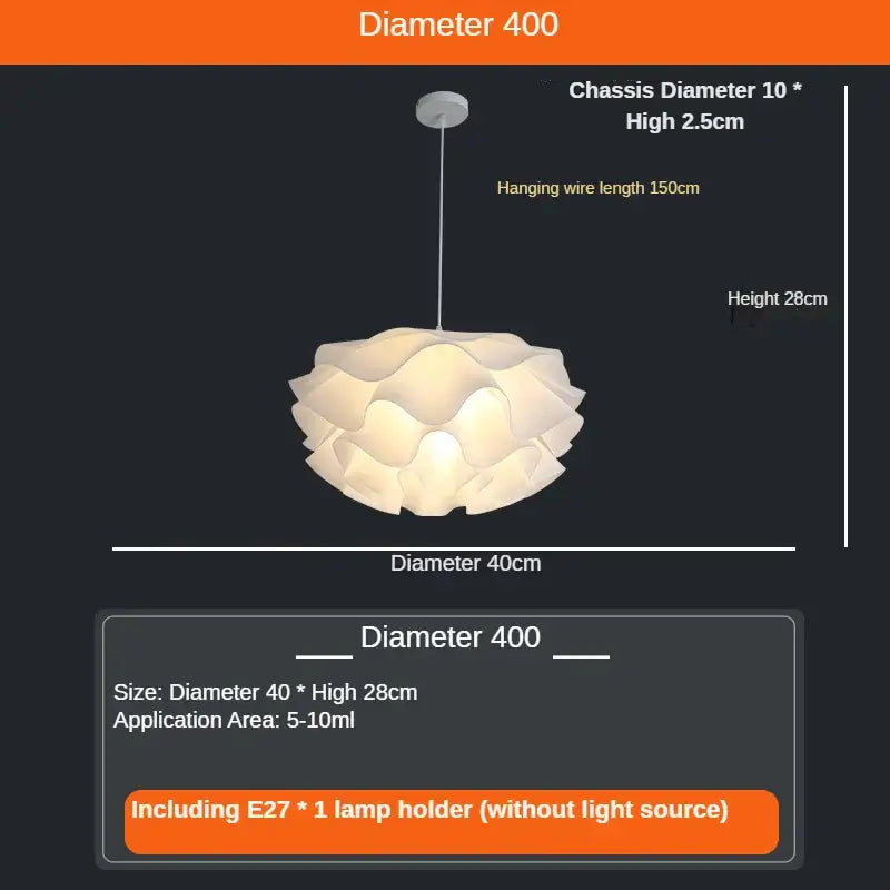 A modern off-white decorbites love simple white flower lamp with layered fabric petals for bedroom or kitchen lighting