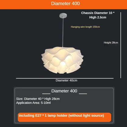 A modern off-white decorbites love simple white flower lamp with layered fabric petals for bedroom or kitchen lighting