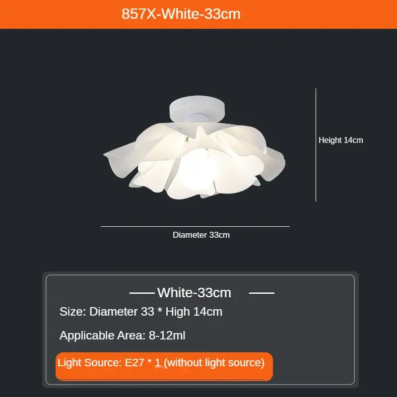 Decorbites love me not chandelier simple white flower lamp with a 33cm translucent flower design ceiling light fixture