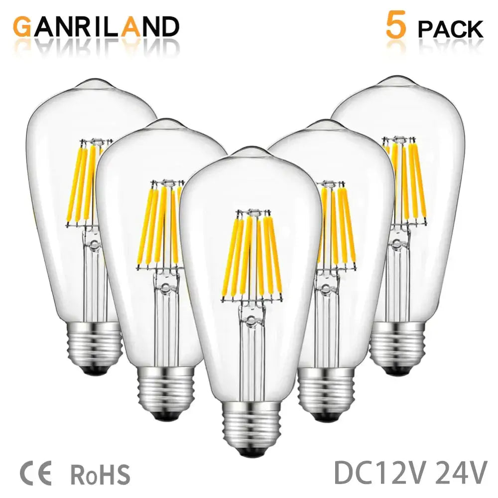 Clear glass vintage teardrop led bulb with metallic screw base decorbites low voltage 6w e27 for cabin lamps