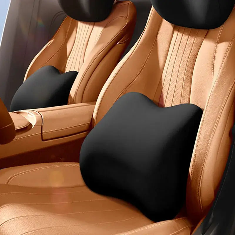 Black ergonomic decorbites lumbar support memory foam cushion for car seats and office chairs