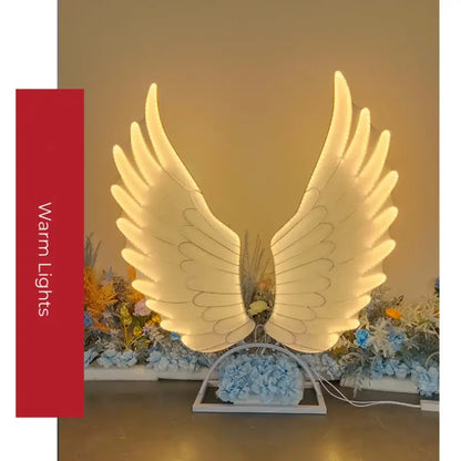 Illuminated decorbites luminescent angel wings lamp with warm glow and delicate feathered design for party stage decor