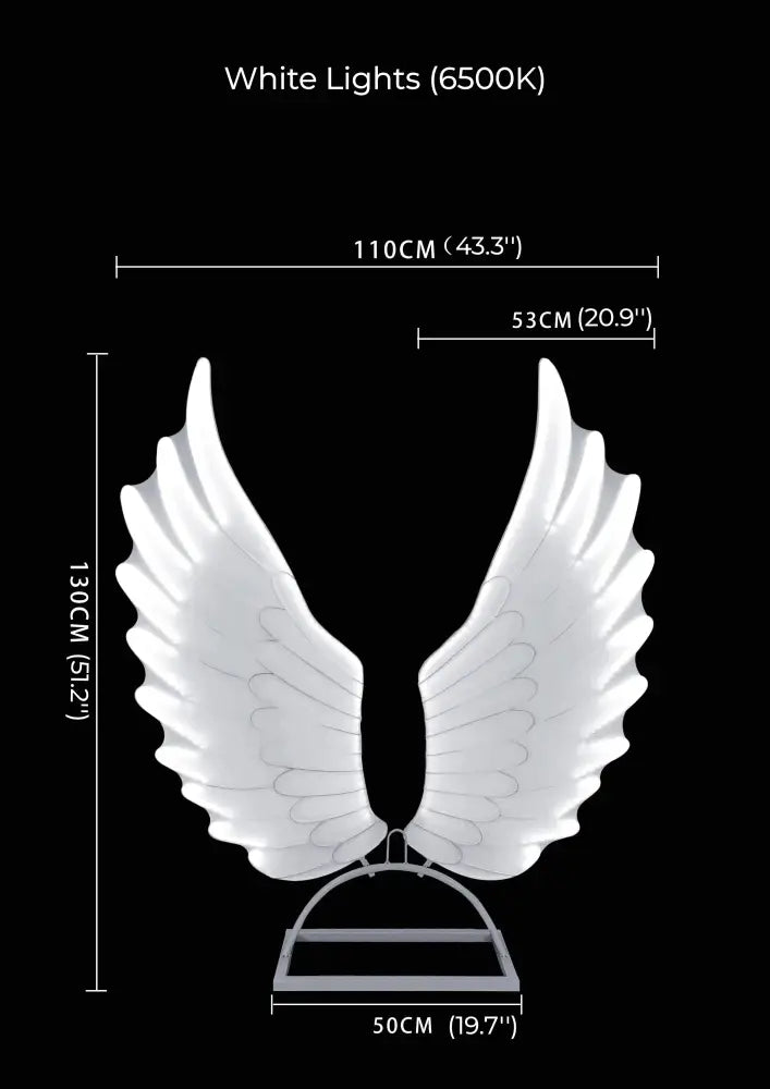 White angel wings decorbites luminescent angel wings lamp with sleek layered design and metallic base for modern decor
