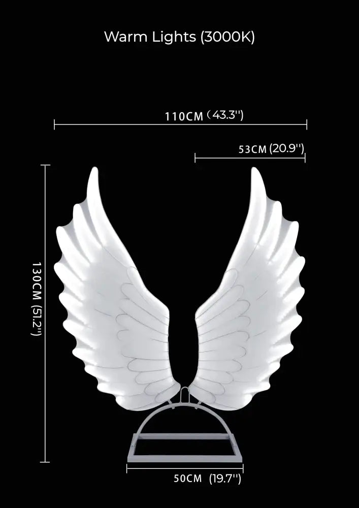 White angel wings decorbites luminescent angel wings lamp with warm 3000k illumination for party stage decor