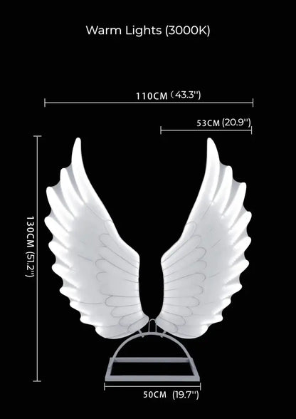White angel wings decorbites luminescent angel wings lamp with warm 3000k illumination for party stage decor