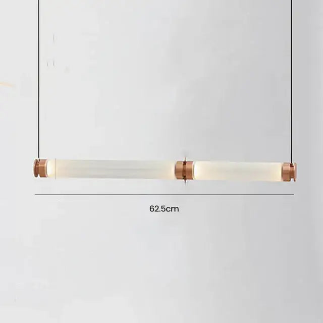Decorbites luna glass tube chandelier pendant lamp with frosted glass and copper caps for kitchen dining staircase lighting