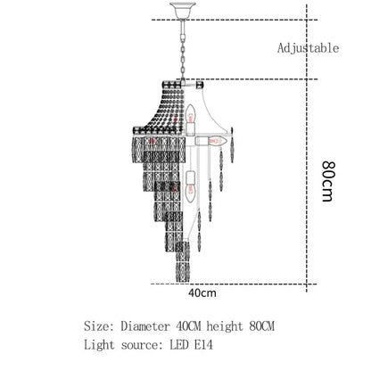 Elegant black crystal chandelier with adjustable height and led e14 light source from decorbites luxe golden collection