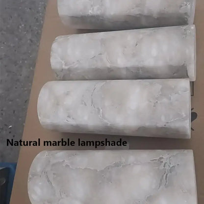 Decorbites luxe marble wall lamp with natural white and gray veined marble lampshades polished for modern home décor