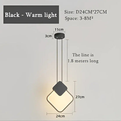 Black modern pendant light with warm glow and sleek geometric design decorbites™ luxe nordic circle lamp for ambiance