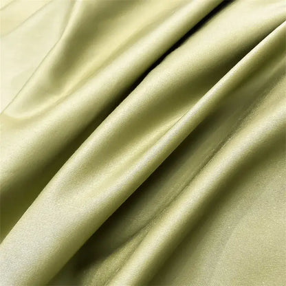 Decorbites™ luxurious 1000tc egyptian cotton duvet cover in soft olive green satin-like fabric with subtle sheen and folds