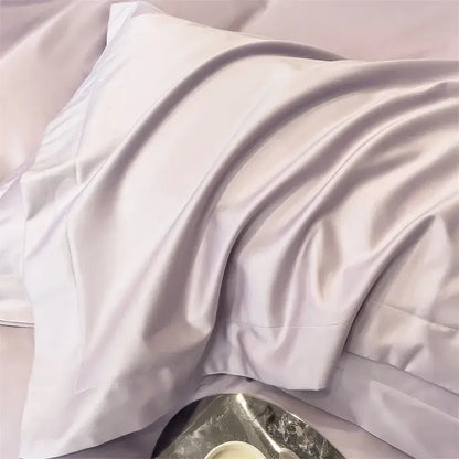 A soft lavender satin pillowcase with a subtle sheen from the DecorBites Luxurious 1000TC Egyptian cotton bedding set