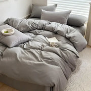 Gray duvet cover and pillow set from decorbites™ luxurious cotton bedding set with soft smooth fabric finish