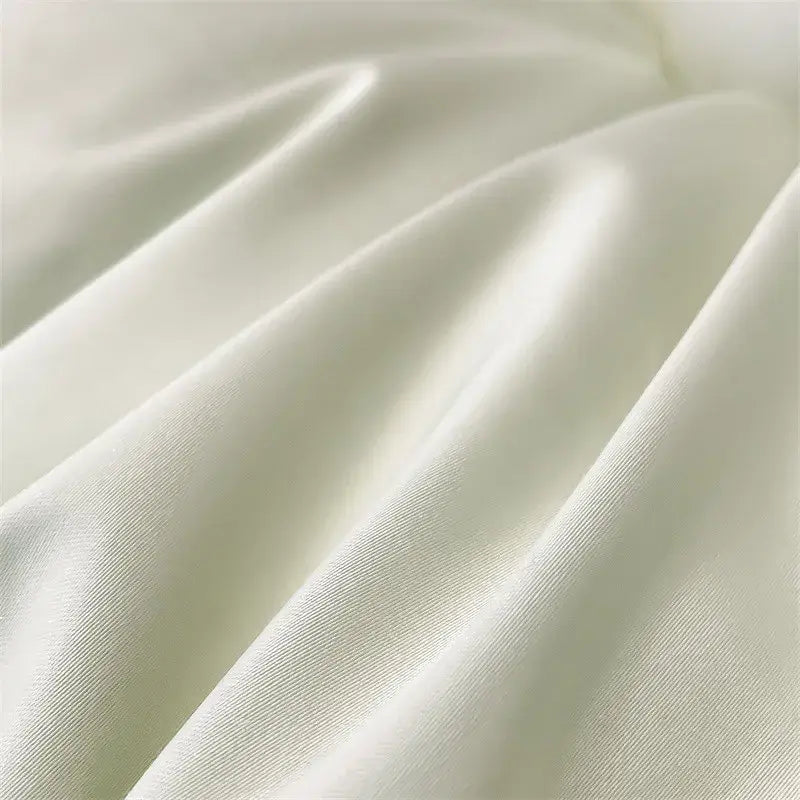 Soft off-white satin duvet cover from decorbites™ luxurious egyptian cotton bedding set 1000tc ultra soft ribbed texture