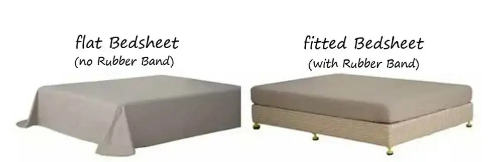 Beige flat and fitted bedsheets with rubber band in luxurious egyptian cotton embroidered bedding set by decorbites