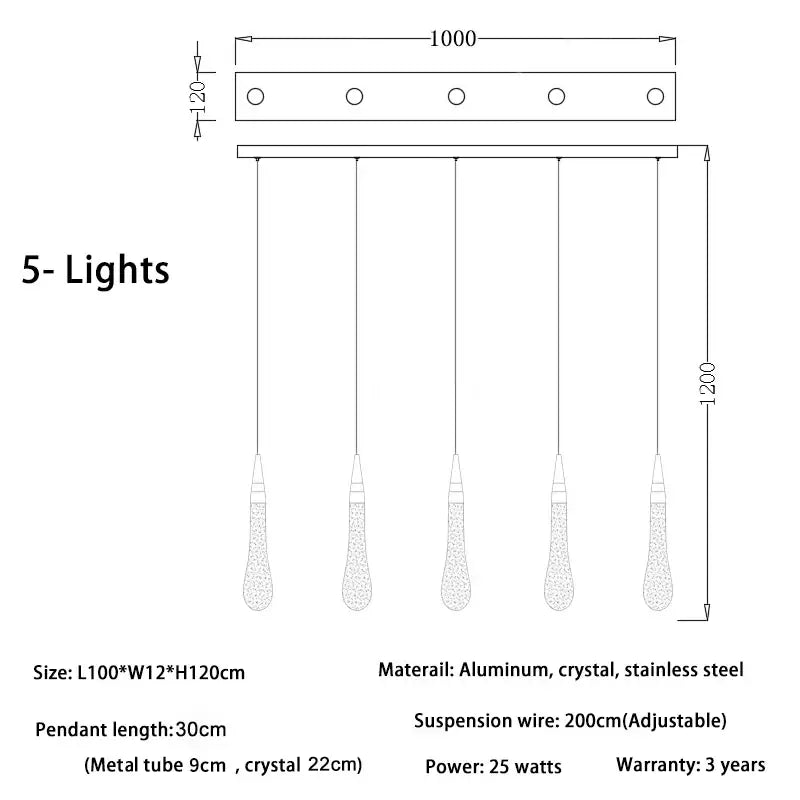 DecorBites™ luxurious gold crystal chandelier with modern crystal light design and adjustable stainless steel suspension wires