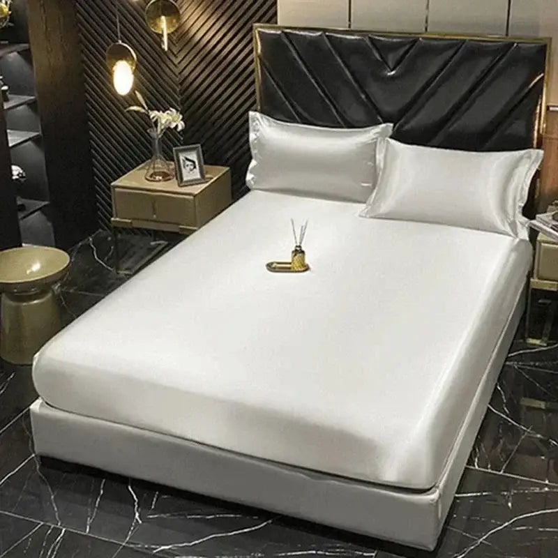 White satin sheet from decorbites luxurious mulberry silk bedding set with smooth glossy finish for duvet cover pcs