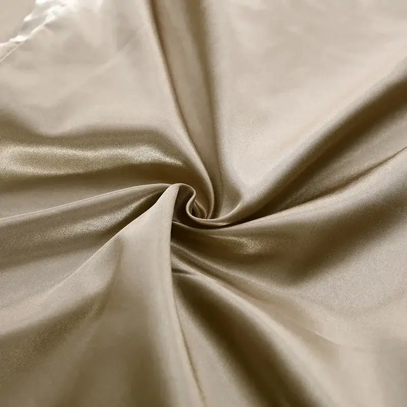 Beige satin duvet cover from decorbites™ luxurious silk bedding set with smooth glossy finish for width bed sizes