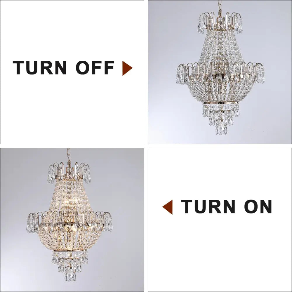 DecorBites luxury retro crystal chandelier with copper color finish and cascading teardrop crystals 7-light fixture