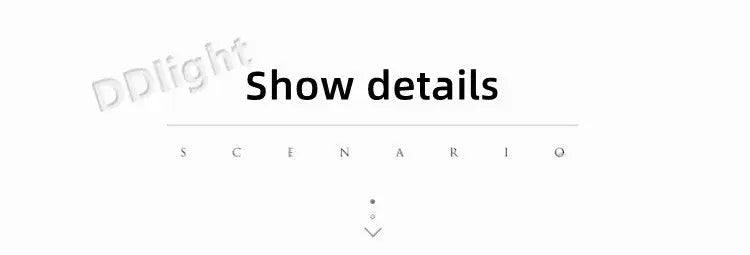 The decorbites™ luxury crystal chandelier is displayed with minimalist text on a white background highlighting show details