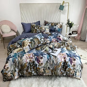 Decorbites luxury egyptian cotton duvet cover with botanical pastel floral pattern and pillowcases 48x74cm pieces